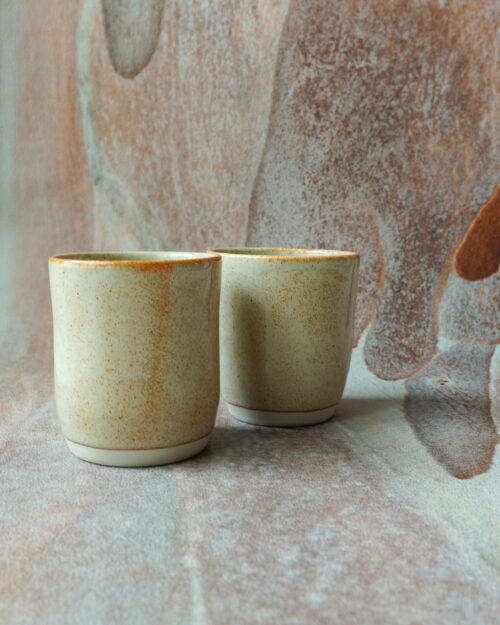 Folk Art Glaze on handmade ceramic cups