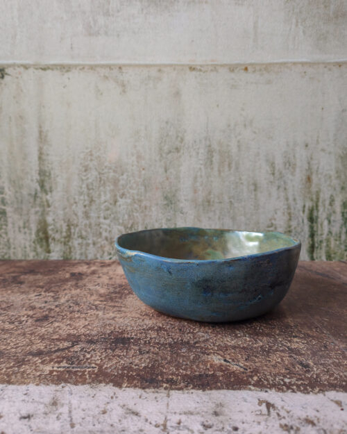 Neo Bowl - Copper Blue, Hand Pinched Ceramics