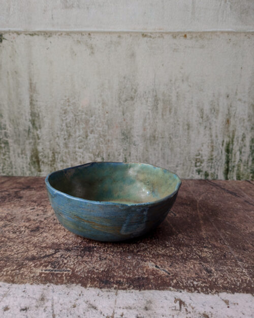 Neo Bowl - Copper Blue, Hand Pinched Ceramics
