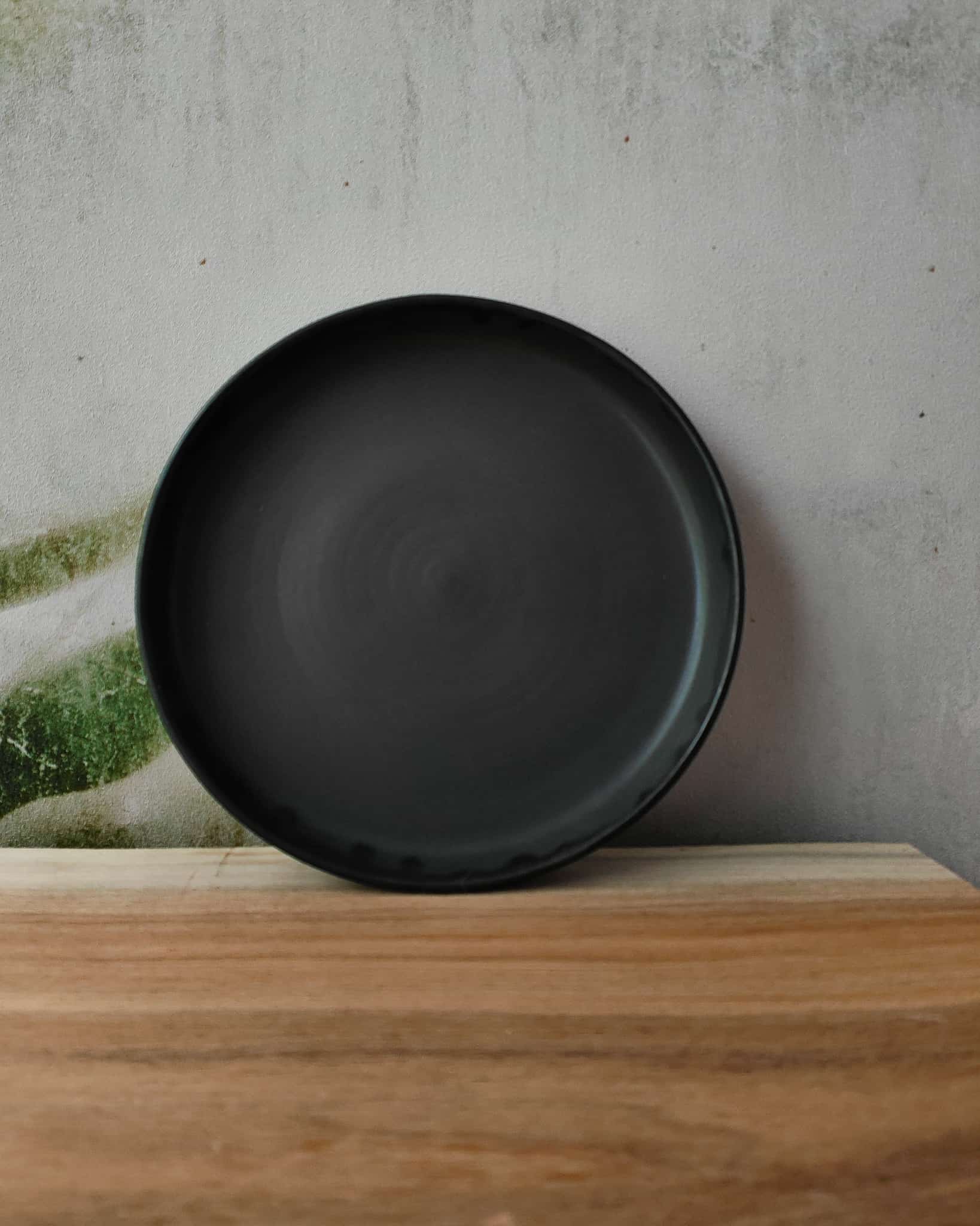 Neo Toast Plate - charcoal matte glaze on handmade ceramic plate