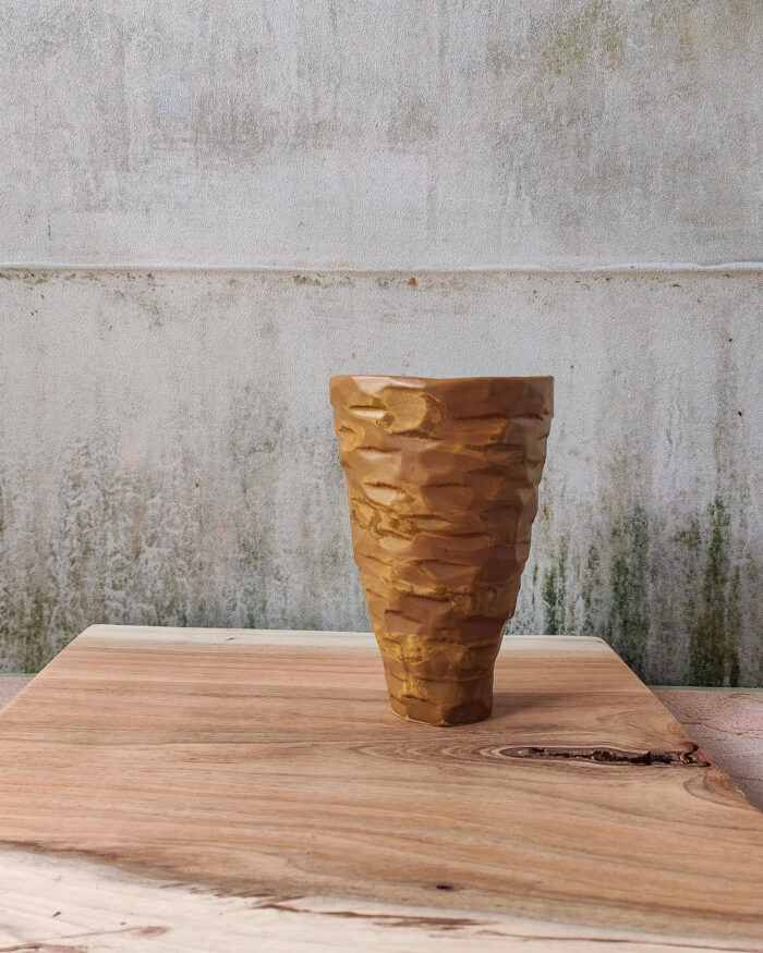 Hand Built Vase - Caramel 19cm