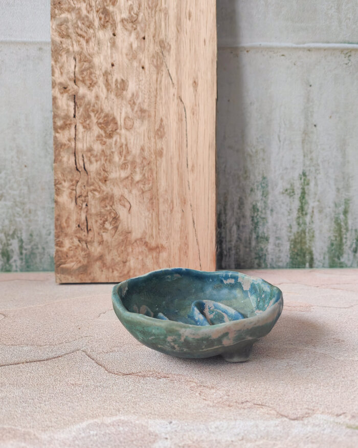 Footed Soap Dish - Camo Blue