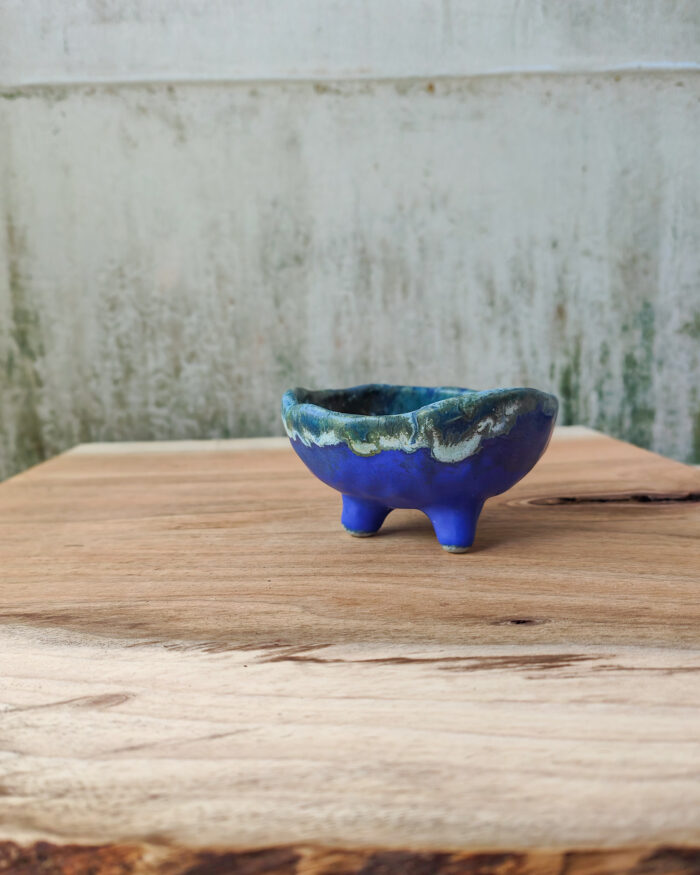 Cobalt Footed Dish, Ceramic Bowl